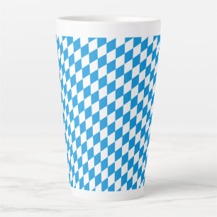 German State Of Bavaria - Flag Colors Pattern Latte Mug