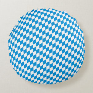 German State Of Bavaria - Flag Colours Pattern Round Cushion