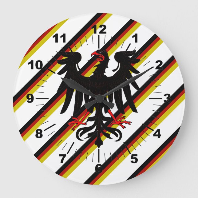 German stripes flag large clock (Front)