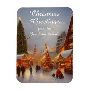 German Style Christmas Market Greetings Kitsch Magnet