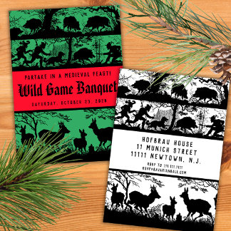 German Style Mediaeval Feast Wild Game Dinner Invitation
