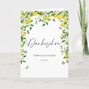 German Summer Lemon Wedding  Thank You Card