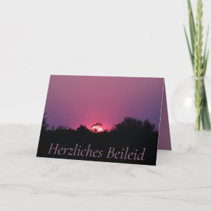 German Sympathy Pink Sunset Card