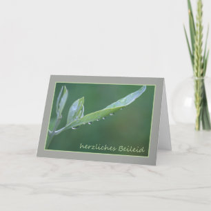 German Sympathy Raindrops on Olive Leaf Card