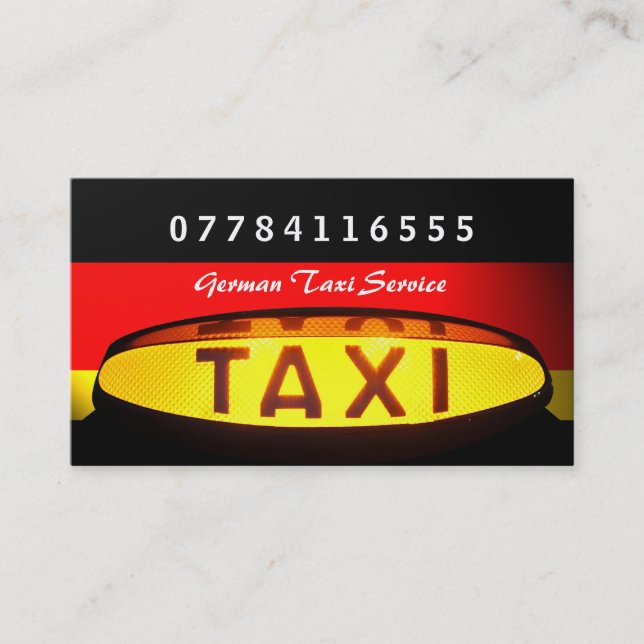 German Taxi Flag Business Card (Front)
