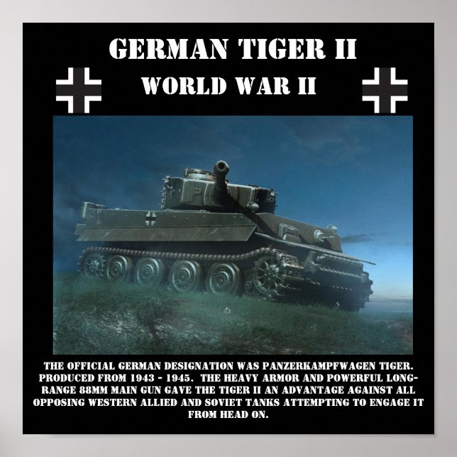 German Tiger II Heavy Tank - World War II Print (Front)