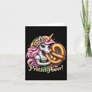 German Unicorn Drindl Pretzel Power Funny Kids  Card