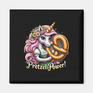 German Unicorn Drindl Pretzel Power Funny Kids  Magnet