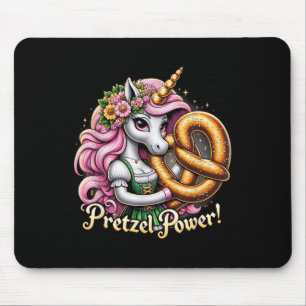 German Unicorn Drindl Pretzel Power Funny Kids  Mouse Mat
