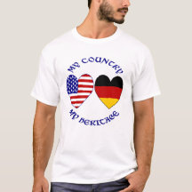 German USA Flag Hearts My Country My Heritage Men