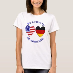 German USA Hearts Flag Heritage Women's T-Shirt