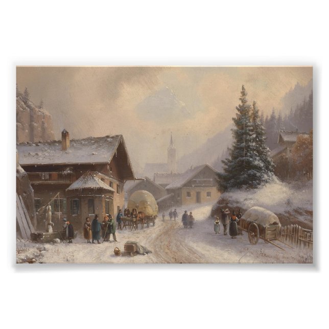 German Village in Winter Photo Print (Front)