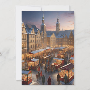German Vintage Christmas Market Holiday Card
