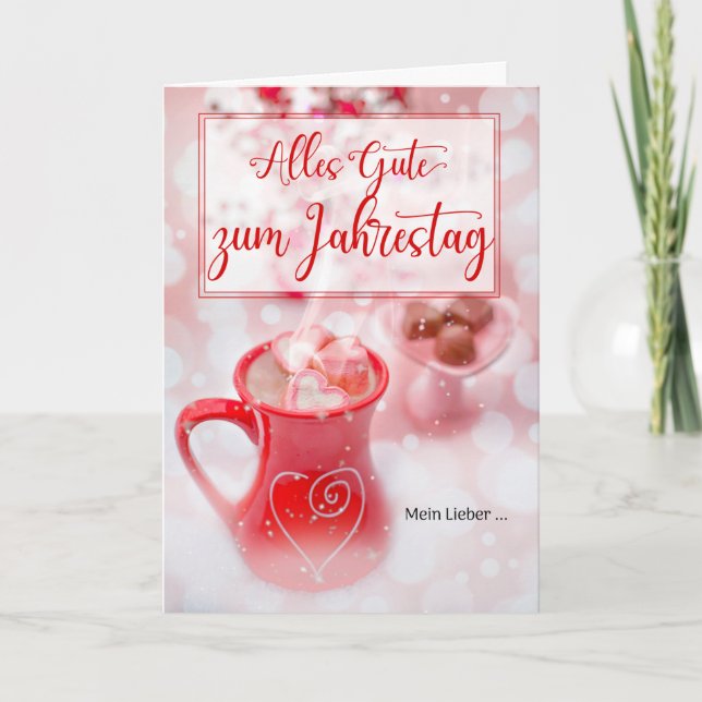 GERMAN Wedding Anniversary Love and Romance Card (Front)