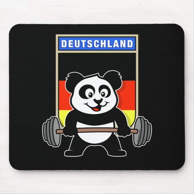 German Weightlifting Panda Mouse Mat (Front)