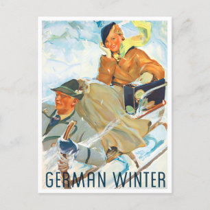 German Winter vintage travel Postcard