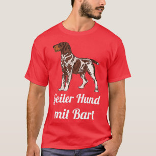 German Wire Hair Cool Dog with Beard Hunting Dog L T-Shirt