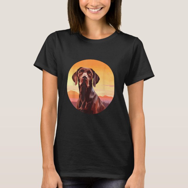 German Wire Hair Dog Cute Dog Breed Design 1 T-Shirt (Front)