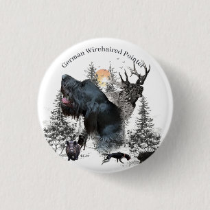German Wirehaired Pointer 3 Cm Round Badge