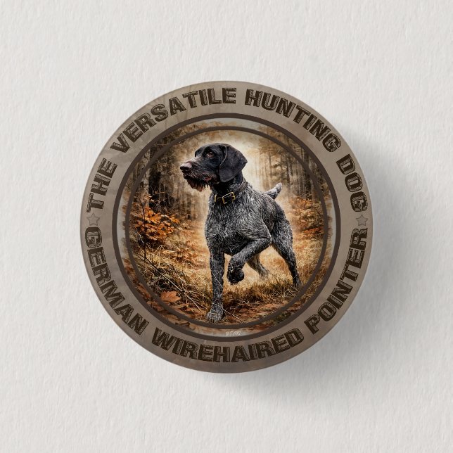 German Wirehaired Pointer 3 Cm Round Badge (Front)