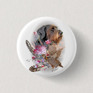 German Wirehaired Pointer    3 Cm Round Badge