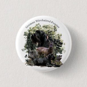 German Wirehaired Pointer 3 Cm Round Badge
