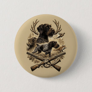 German Wirehaired Pointer 6 Cm Round Badge
