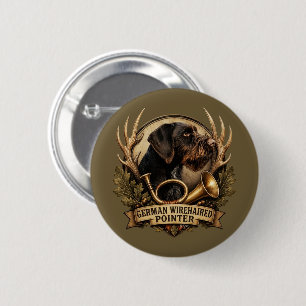 German Wirehaired Pointer 6 Cm Round Badge