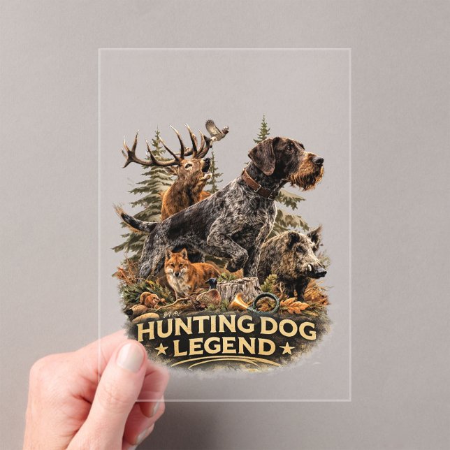 German Wirehaired Pointer Acrylic Invitations (Insitu (Handheld))
