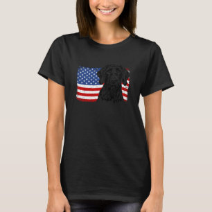 German Wirehaired Pointer American US Flag Patriot T-Shirt