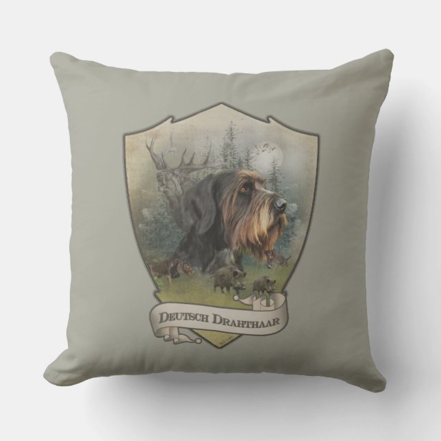 German Wirehaired Pointer, Boar Hunting Cushion (Front)