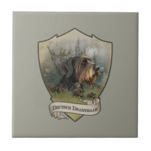 German Wirehaired Pointer, Boar Hunting Tile