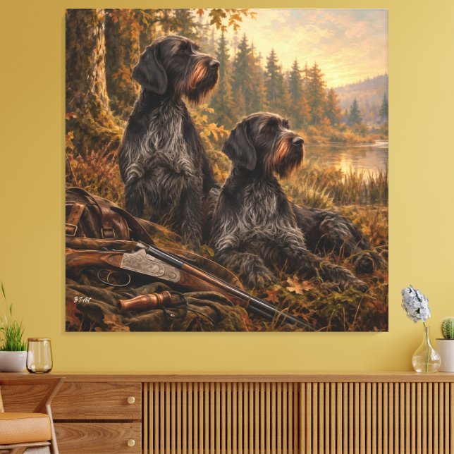 German Wirehaired Pointer Canvas Print (Insitu(LivingRoom))