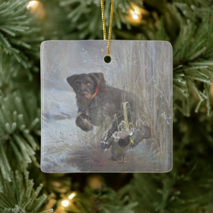  German Wirehaired Pointer Ceramic Ornament