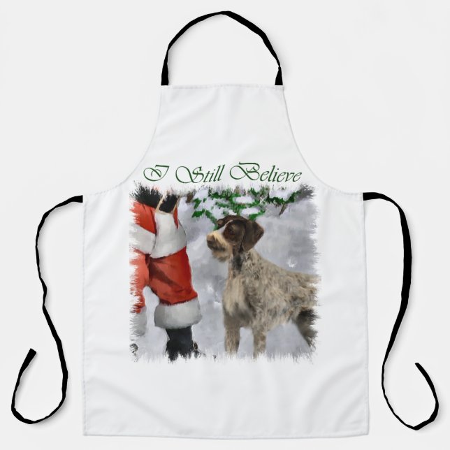 German Wirehaired Pointer Christmas  Apron (Front)