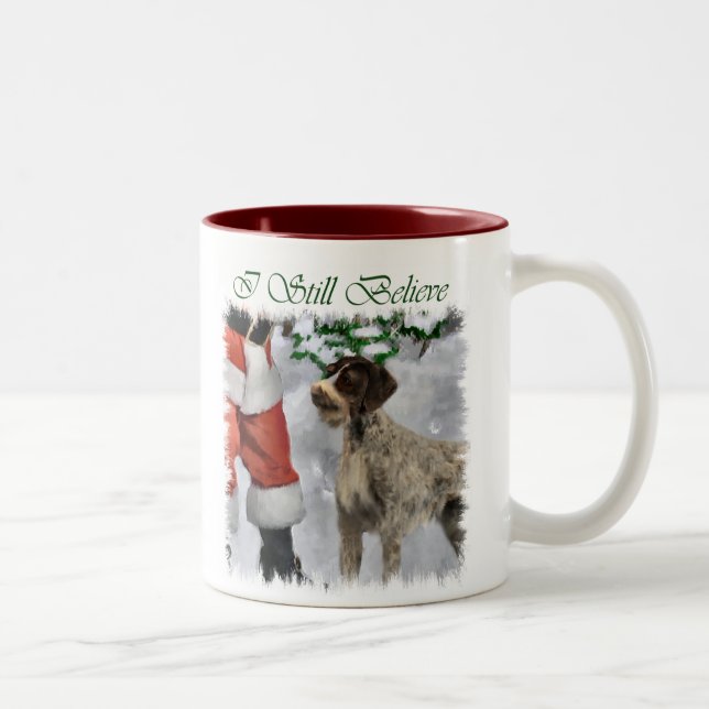 German Wirehaired Pointer Christmas Gifts Two-Tone Coffee Mug (Right)