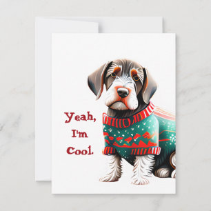 German Wirehaired Pointer Christmas Sweater Card
