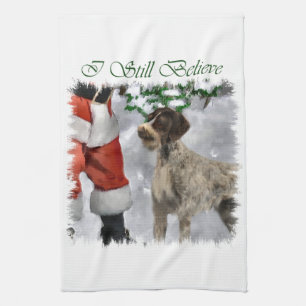 German Wirehaired Pointer Christmas Tea Towel