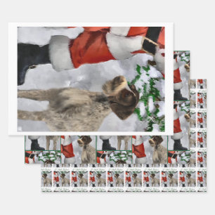 German Wirehaired Pointer Christmas Wrapping Paper Sheet