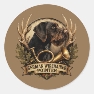 German Wirehaired Pointer Classic Round Sticker