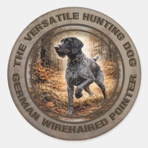 German Wirehaired Pointer Classic Round Sticker
