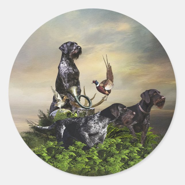 German Wirehaired Pointer    Classic Round Sticker (Front)