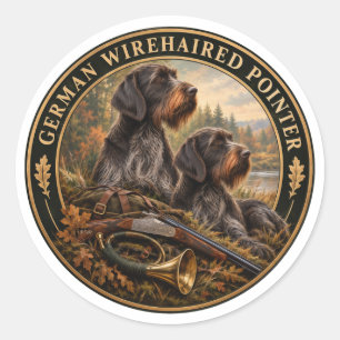 German Wirehaired Pointer Classic Round Sticker