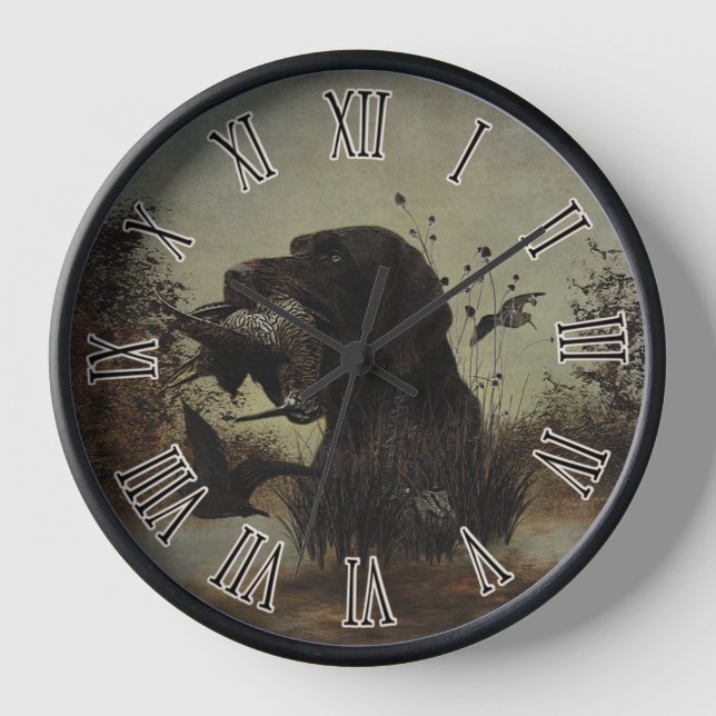 German Wirehaired Pointer Clock (Front)