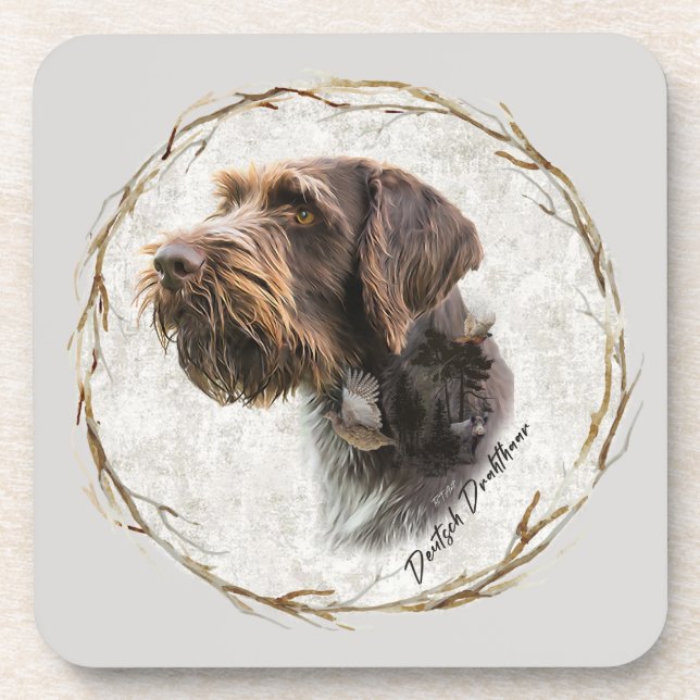 German Wirehaired Pointer     Coaster (Front)