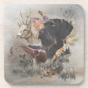 German Wirehaired Pointer Coaster