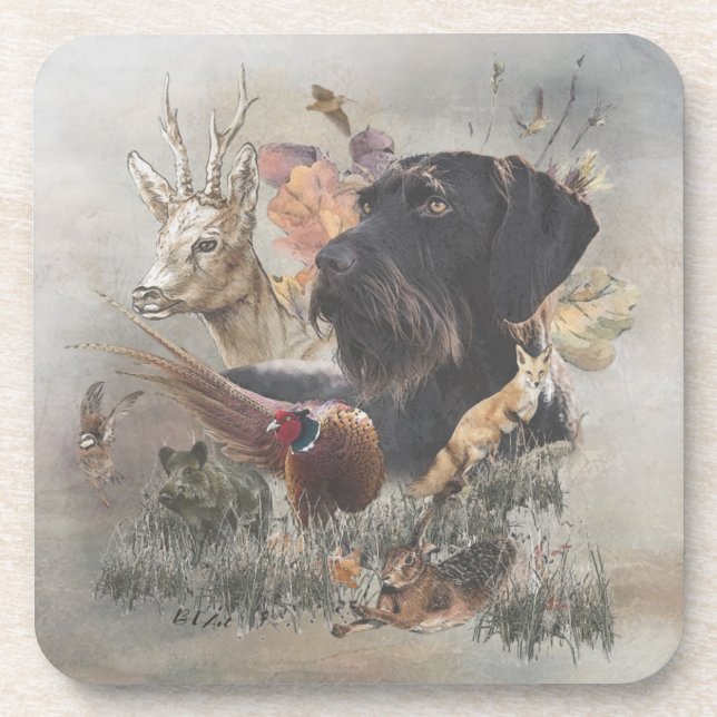 German Wirehaired Pointer   Coaster (Front)