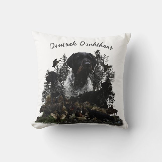 German Wirehaired Pointer  Cushion (Front)