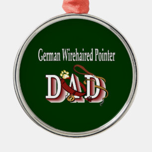 German Wirehaired Pointer Dad Metal Tree Decoration