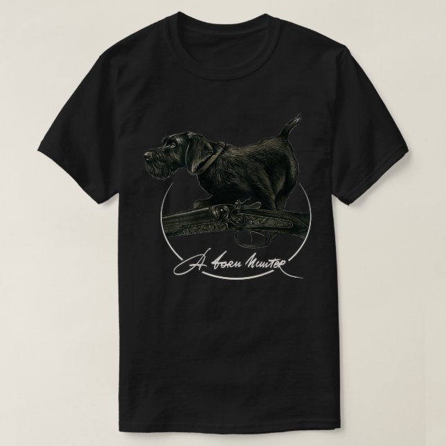 German Wirehaired Pointer Deutsch Drahthaar Back  T-Shirt (Design Front)